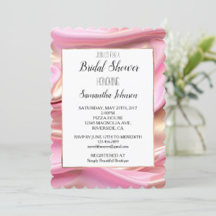 Invitation Fête des mariées en or rose soyeux
