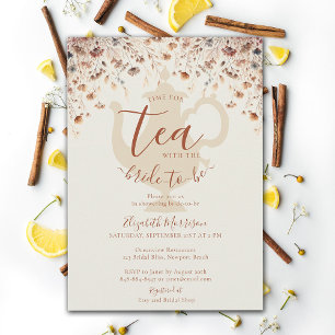 Invitation Fête des mariées en terre cuite Tea Bride Fleurs s