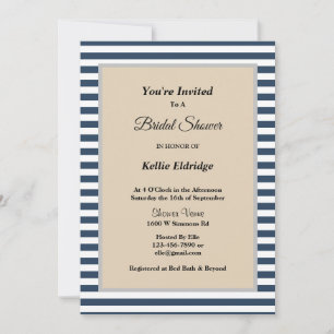 Invitation Fête des mariées encadrée Classic Blue