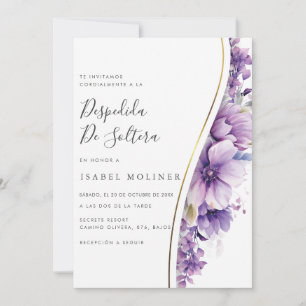 Invitation Fête des mariées espagnole de feuillage floral vio