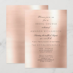 Invitation Fête des mariées étincelante rose rose minimale