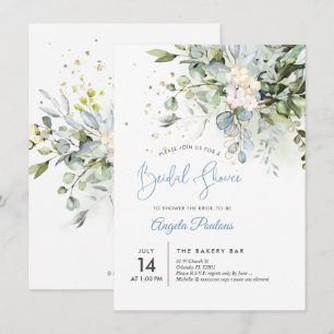 Invitation Fête des mariées Eucalyptus de gomme bleue PixDezi