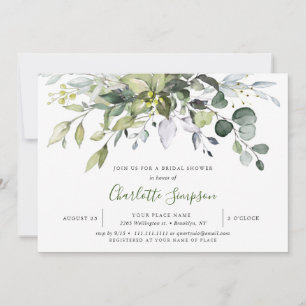 Invitation Fête des mariées Eucalyptus Simplement Élégante