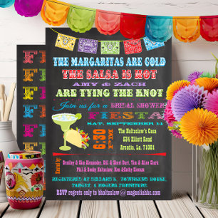 Invitation Fête des mariées Fiesta mexicaine Chalkboard
