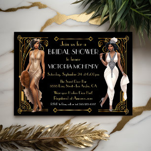 Invitation Fête des mariées Flapper Great Gatsby Harlem Night