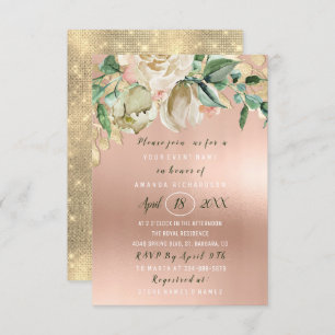 Invitation Fête des mariées Fleur Brunch Monnaie Roses peau r