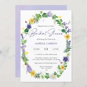 Invitation Fête des mariées Fleur sauvage Boho