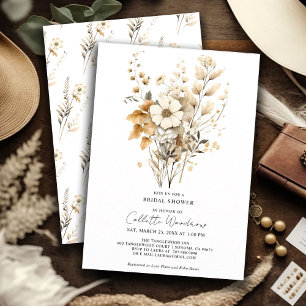 Invitation Fête des mariées Fleur sauvage Boho