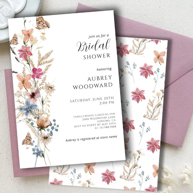 Invitation Fête des mariées Fleur sauvage Boho (Créateur téléchargé)