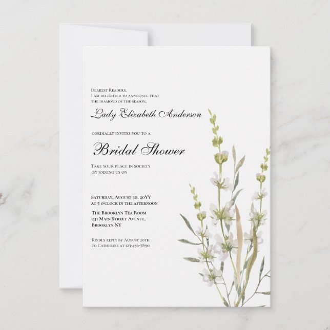 Invitation Fête des mariées Fleur sauvage Boho (Devant)