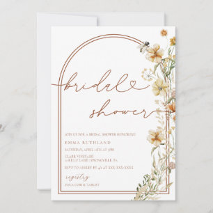 Invitation Fête des mariées Fleur sauvage Boho aquarelle