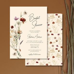 Invitation Fête des mariées Fleur sauvage Boho Automne