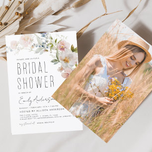 Invitation Fête des mariées Fleur sauvage Boho moderne Photo 