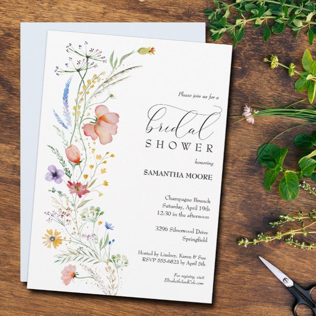 Invitation Fête des mariées Fleur sauvage chic (Créateur téléchargé)