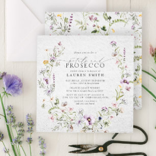 Invitation Fête des mariées Fleur sauvage des pétales de la l