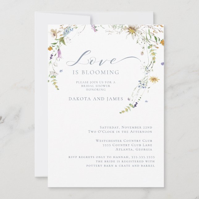 Invitation Fête des mariées fleur sauvage Floral Couples (Devant)