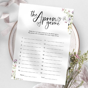 Invitation Fête des mariées fleur sauvage Jeu de mémoire d'ai