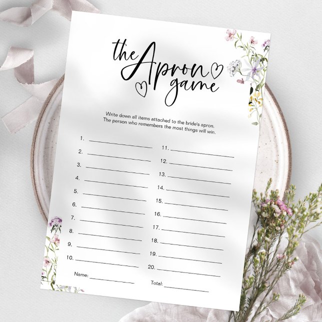 Invitation Fête des mariées fleur sauvage Jeu de mémoire d'ai (Créateur téléchargé)