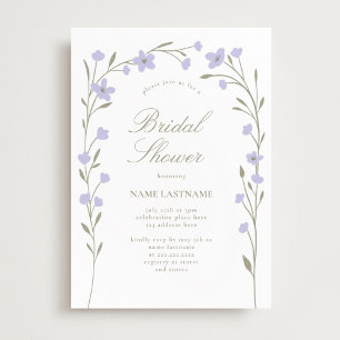 Invitation Fête des mariées Fleur sauvage Lavender simple