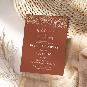Invitation Fête des mariées Fleur sauvage minuscule en terre