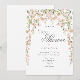 Invitation Fête des mariées Fleur sauvage rose pâle