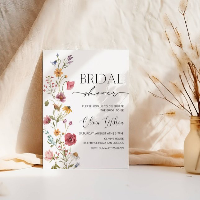 Invitation Fête des mariées Fleur sauvage rustique - Boho Flo (Créateur téléchargé)