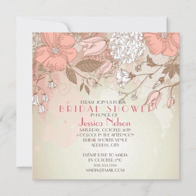 Invitation Fête des mariées Fleur sauvage Spring Bloom (Devant)