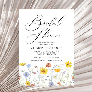 Invitation Fête des mariées fleurie Fleur sauvage colorée mod
