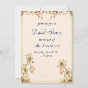 Invitation Fête des mariées Fleurs vintages