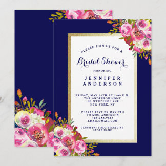 Invitation Fête des mariées floral chic | Marine b