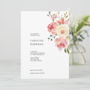 Invitation Fête des mariées floral minimal
