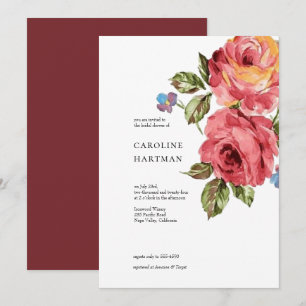 Invitation Fête des mariées floral minimal