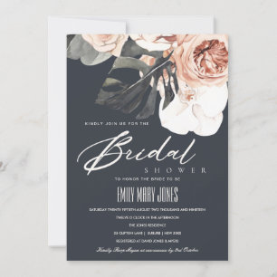 INVITATION FÊTE DES MARIÉES FLORAL MONSTRERA DE MA