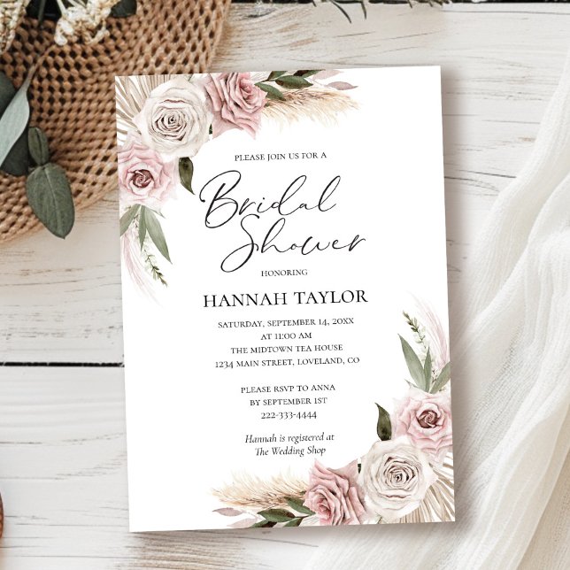 Invitation Fête des mariées florale Boho (Créateur téléchargé)