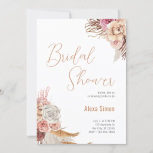 Invitation Fête des mariées Florale Boho
