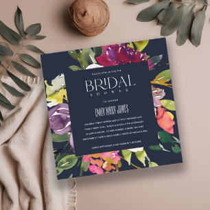 INVITATION FÊTE DES MARIÉES FLORALE BURGUNDY JAUNE DE LA MARI