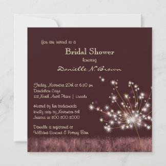 Invitation Fête des mariées florale Dandelion Twilight