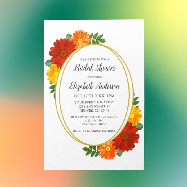 Invitation Fête des mariées Florale d'automne (Créateur téléchargé)