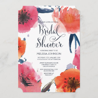 Invitation Fête des mariées florale de la marine