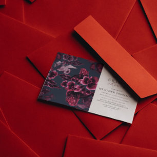 Invitation Fête des mariées florale de luxe marine bleu et bo