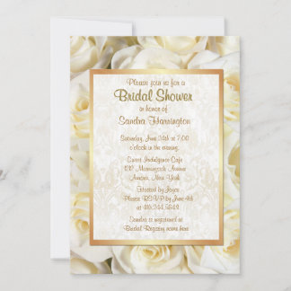 Invitation Fête des mariées florale de Rose blanche