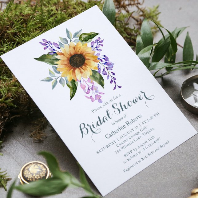 Invitation Fête des mariées florale de tournesol (Créateur téléchargé)