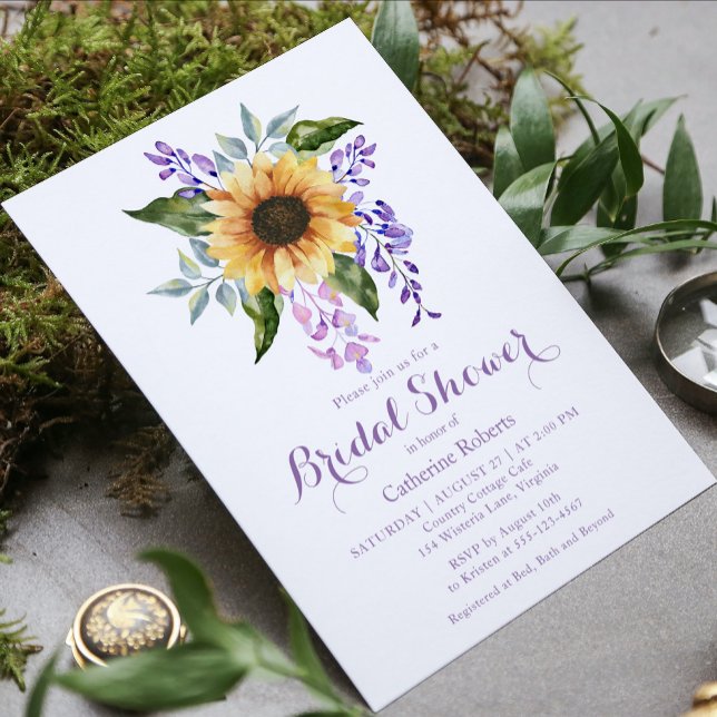 Invitation Fête des mariées florale de tournesol (Créateur téléchargé)