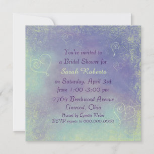 Invitation Fête des mariées florale du coeur violet