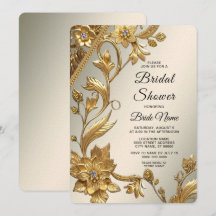 Fête des mariées florale Feuille Golden Wavy