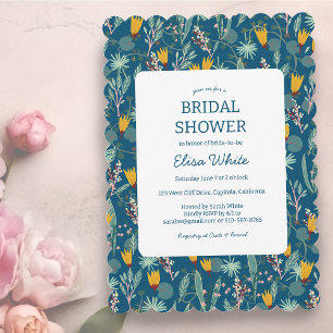 Invitation Fête des mariées Florale Jardin de nuit Cute PERSO