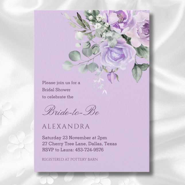 Invitation Fête des mariées florale Lavender Peony (Créateur téléchargé)