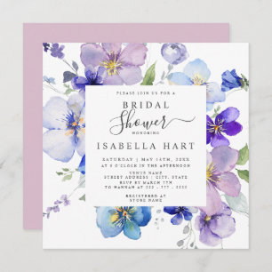 Invitation Fête des mariées florale Lilac Blush Mauve Pansy V