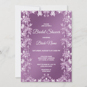 Invitation Fête des mariées Florale Lilac moderne