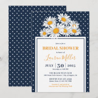 Fête des mariées florale Motif White Daisy Polkado